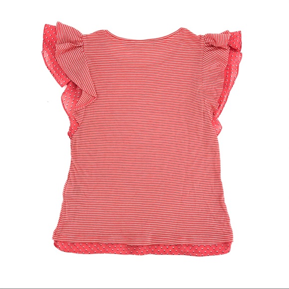 Maison Jules Coral Striped Short Sleeve Tee, NWT - Picture 3 of 3